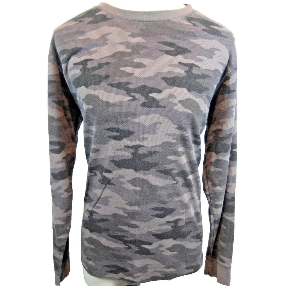 Mens Croft & Barrow Camo LS Cotton Crew Neck Base Layer Shirt sz 2XL